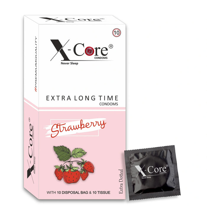 X-Core Extra Dotted Condom (10 Units) - Blueberry