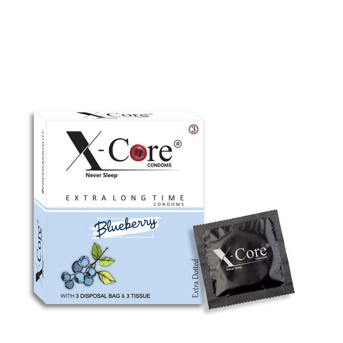 X-Core Extra Dotted Condom (03 Units) - Strawberry