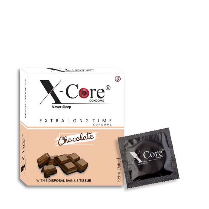 X-Core Extra Dotted Condom (03 Units) - Strawberry